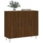 Aparador de madera de ingeniería marrón roble 90x34x80 cm von , Sideboards - Ref: Foro24-828107, Preis: 76,58 €, Rabatt: %