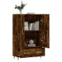 Aparador alto madera de ingeniería roble ahumado 69,5x31x115 cm de , Aparadores - Ref: Foro24-828217, Precio: 86,18 €, Descue...
