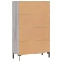 Aparador alto madera de ingeniería gris Sonoma 69,5x31x115 cm de , Aparadores - Ref: Foro24-828306, Precio: 95,40 €, Descuent...