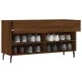 Banco zapatero madera de ingeniería marrón roble 102x35x55 cm de , Zapateros y organizadores de calzado - Ref: Foro24-829763,...