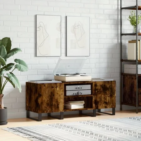 Mueble discos madera contrachapada roble ahumado 121x38x48 cm by , CD and DVD storage - Ref: Foro24-831689, Price: 96,87 €, D...