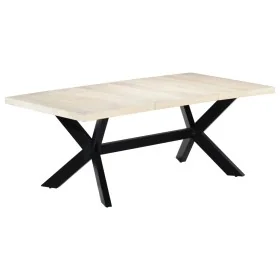 Mesa de comedor madera maciza de mango blanco 200x100x75 cm von , Küchen- und Esstische - Ref: Foro24-247428, Preis: 493,38 €...