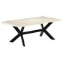 Mesa de comedor madera maciza de mango blanco 200x100x75 cm by , Kitchen and dining tables - Ref: Foro24-247428, Price: 493,3...