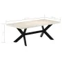 Mesa de comedor madera maciza de mango blanco 200x100x75 cm by , Kitchen and dining tables - Ref: Foro24-247428, Price: 493,3...