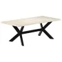 Mesa de comedor madera maciza de mango blanco 200x100x75 cm by , Kitchen and dining tables - Ref: Foro24-247428, Price: 493,3...