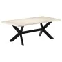 Mesa de comedor madera maciza de mango blanco 200x100x75 cm by , Kitchen and dining tables - Ref: Foro24-247428, Price: 493,3...