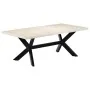Mesa de comedor madera maciza de mango blanco 200x100x75 cm by , Kitchen and dining tables - Ref: Foro24-247428, Price: 493,3...