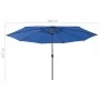 Sombrilla de jardín con luces LED azul celeste 400 cm de , Sombrillas - Ref: Foro24-312537, Precio: 90,76 €, Descuento: %