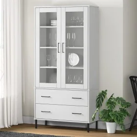 Librería patas de metal OSLO madera maciza blanco 85x35x172,5cm by , Bookcases and shelves - Ref: Foro24-350993, Price: 351,0...