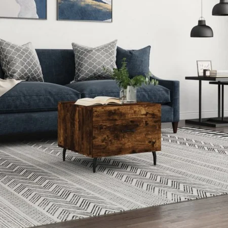 Mesa de centro madera contrachapada roble ahumado 50x50x40 cm de , Mesas de centro - Ref: Foro24-829438, Precio: 41,26 €, Des...