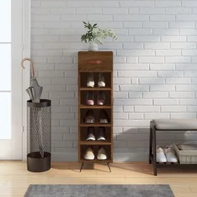 Zapatero madera de ingeniería roble marrón 30x35x105 cm by , Closets and storage - Ref: Foro24-829651, Price: 57,52 €, Discou...