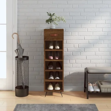 Zapatero madera de ingeniería roble marrón 30x35x105 cm by , Closets and storage - Ref: Foro24-829651, Price: 57,45 €, Discou...