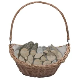 Cesta para leña con asas sauce marrón 57x46,5x52 cm by , Firewood bags and holders - Ref: Foro24-286987, Price: 65,00 €, Disc...