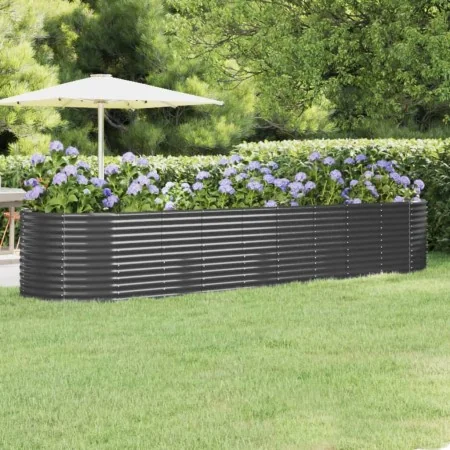 Jardinera arriate acero recubierto polvo antracita 396x100x68cm de , Maceteros y jardineras - Ref: Foro24-319076, Precio: 110...