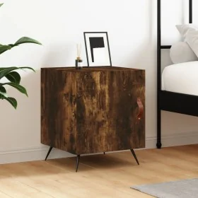 Mesita de noche madera de ingeniería roble ahumado 40x40x50 cm by , Nightstands - Ref: Foro24-827510, Price: 28,60 €, Discoun...