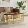 Mesa de centro acero inoxidable madera maciza reciclada dorada by , Coffee table - Ref: Foro24-350054, Price: 128,67 €, Disco...
