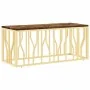 Mesa de centro acero inoxidable madera maciza reciclada dorada by , Coffee table - Ref: Foro24-350054, Price: 128,67 €, Disco...