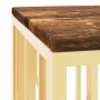 Mesa de centro acero inoxidable madera maciza reciclada dorada by , Coffee table - Ref: Foro24-350054, Price: 128,67 €, Disco...