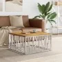 Mesa de centro acero inoxidable y madera maciza acacia plateada von , Couchtisch - Ref: Foro24-350063, Preis: 167,36 €, Rabat...