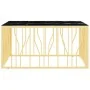 Mesa de centro acero inoxidable y vidrio dorado 100x100x50 cm by , Coffee table - Ref: Foro24-350068, Price: 313,49 €, Discou...