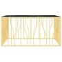 Mesa de centro acero inoxidable y vidrio dorado 100x100x50 cm by , Coffee table - Ref: Foro24-350068, Price: 313,49 €, Discou...