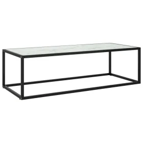 Mesa de centro negra con vidrio de mármol blanco 120x50x35 cm von , Couchtisch - Ref: Foro24-322885, Preis: 85,22 €, Rabatt: %