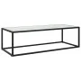 Mesa de centro negra con vidrio de mármol blanco 120x50x35 cm by , Coffee table - Ref: Foro24-322885, Price: 85,22 €, Discoun...