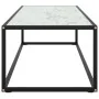 Mesa de centro negra con vidrio de mármol blanco 120x50x35 cm by , Coffee table - Ref: Foro24-322885, Price: 85,22 €, Discoun...
