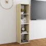 Mueble TV madera contrachapada blanco y roble 142,5x35x36,5 cm by , TV Furniture - Ref: Foro24-805548, Price: 63,36 €, Discou...