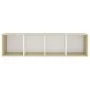 Mueble TV madera contrachapada blanco y roble 142,5x35x36,5 cm by , TV Furniture - Ref: Foro24-805548, Price: 63,36 €, Discou...