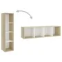 Mueble TV madera contrachapada blanco y roble 142,5x35x36,5 cm by , TV Furniture - Ref: Foro24-805548, Price: 63,36 €, Discou...