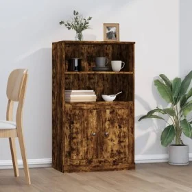 Aparador de madera contrachapada roble ahumado 60x35,5x103,5 cm by , Sideboards - Ref: Foro24-816317, Price: 88,81 €, Discoun...
