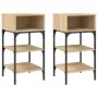 Mesita noche 2 uds madera ingeniería roble Sonoma 35x34,5x70 cm de , Mesitas de noche - Ref: Foro24-825886, Precio: 49,05 €, ...