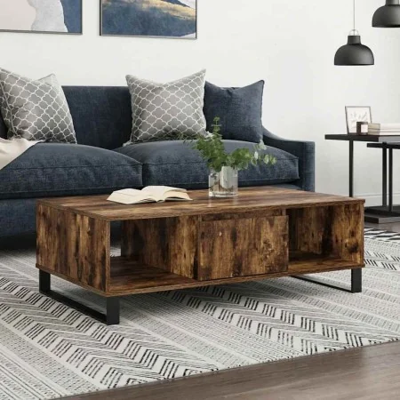 Mesa de centro madera de ingeniería roble ahumado 104x60x35 cm de , Mesas de centro - Ref: Foro24-827097, Precio: 108,32 €, D...