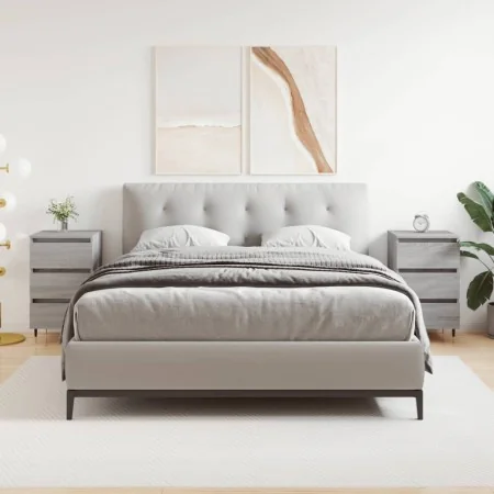Mesita de noche 2 uds madera ingeniería gris Sonoma 40x35x69 cm de , Mesitas de noche - Ref: Foro24-826921, Precio: 103,84 €,...