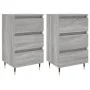 Mesita de noche 2 uds madera ingeniería gris Sonoma 40x35x69 cm de , Mesitas de noche - Ref: Foro24-826921, Precio: 103,84 €,...