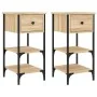 Mesitas noche 2 uds madera ingeniería roble Sonoma 34x36x70 cm by , Nightstands - Ref: Foro24-825976, Price: 79,68 €, Discoun...