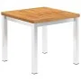 Mesa auxiliar jardín madera acacia acero inoxidable 45x45x38cm de , Mesas de jardín - Ref: Foro24-46492, Precio: 102,73 €, De...