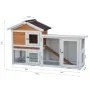 @Pet Conejera Queensland blanca y marrón 147x53x85 cm de , Jaulas y habitáculos para animales pequeños - Ref: Foro24-441157, ...