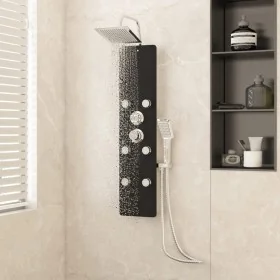 Panel ducha de vidrio 25x47,5x130 cm negro von , Strahldüsen für Badewannen und Duschen - Ref: Foro24-151420, Preis: 200,19 €...