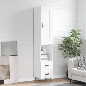 Aparador alto madera contrachapada blanco 34,5x34x180 cm von , Sideboards - Ref: Foro24-3200233, Preis: 110,90 €, Rabatt: %