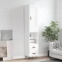 Aparador alto madera contrachapada blanco 34,5x34x180 cm by , Sideboards - Ref: Foro24-3200233, Price: 110,90 €, Discount: %