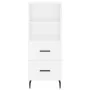 Aparador alto madera contrachapada blanco 34,5x34x180 cm by , Sideboards - Ref: Foro24-3200273, Price: 111,04 €, Discount: %
