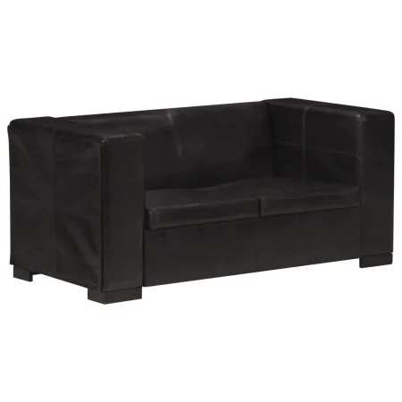Sofá de 2 plazas cuero auténtico negro by , Sofas - Ref: Foro24-325119, Price: 463,72 €, Discount: %
