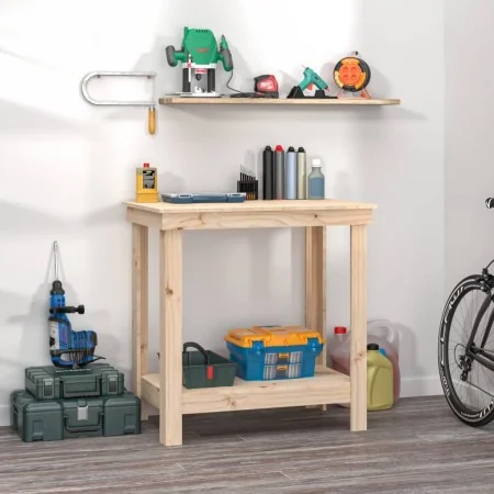 Banco de trabajo de madera maciza de pino 80x50x80 cm de , Mesas de trabajo - Ref: Foro24-822496, Precio: 74,15 €, Descuento: %