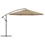 Sombrilla voladiza con poste de aluminio gris taupe 350 cm de , Sombrillas - Ref: Foro24-44506, Precio: 117,89 €, Descuento: %