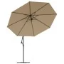 Sombrilla voladiza con poste de aluminio gris taupe 350 cm de , Sombrillas - Ref: Foro24-44506, Precio: 117,89 €, Descuento: %