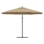 Sombrilla voladiza con poste de aluminio gris taupe 350 cm de , Sombrillas - Ref: Foro24-44506, Precio: 117,89 €, Descuento: %