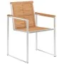 Sillas de jardín 2 uds madera maciza de teca y acero inoxidable by , Garden chairs - Ref: Foro24-46515, Price: 223,61 €, Disc...