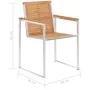 Sillas de jardín 2 uds madera maciza de teca y acero inoxidable by , Garden chairs - Ref: Foro24-46515, Price: 223,61 €, Disc...